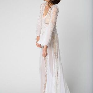 NWT Stone XS/S Cold Fox White Bridal Lace Vermont Ethereal Fairy Long Maxi Dress